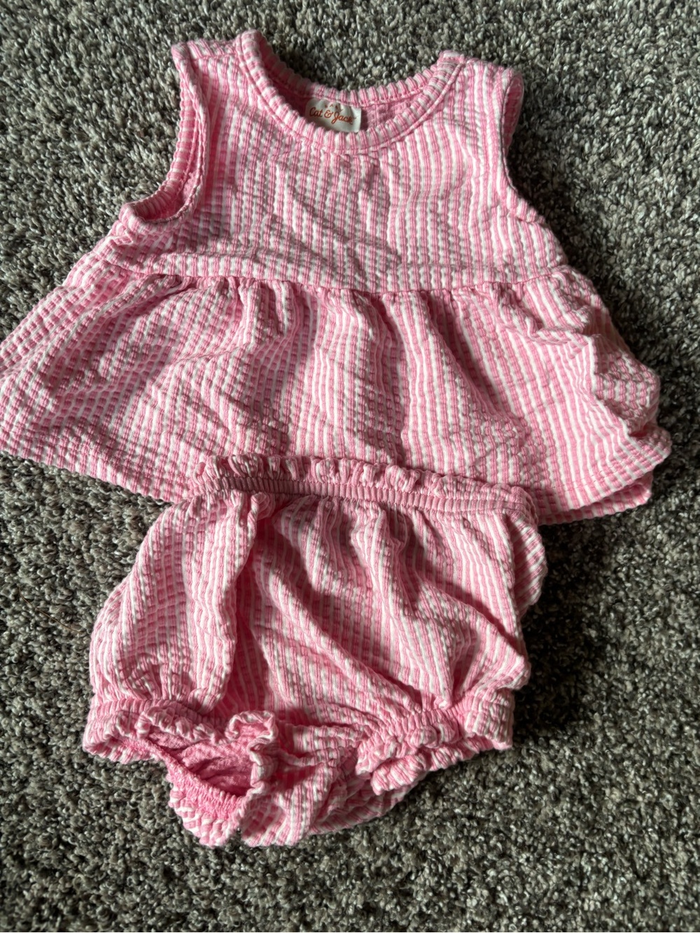 Cat & Jack Pink Seersucker Baby Matching Diaper Cover Set